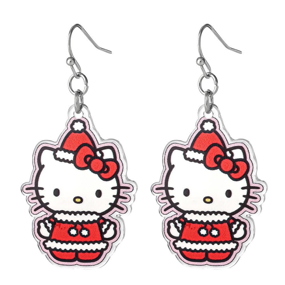 NWT Hello Kitty Santa Hat Dangle Earrings